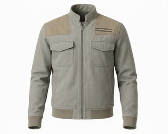 Jedi Survivor Inspired Cotton Jacket | Sci-Fi Utility Zip Jacket for Men