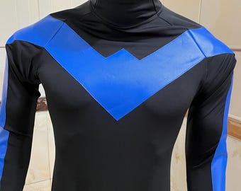 Nightwing Cosplay Suit: Custom Fit Superhero Jumpsuit & Gloves
