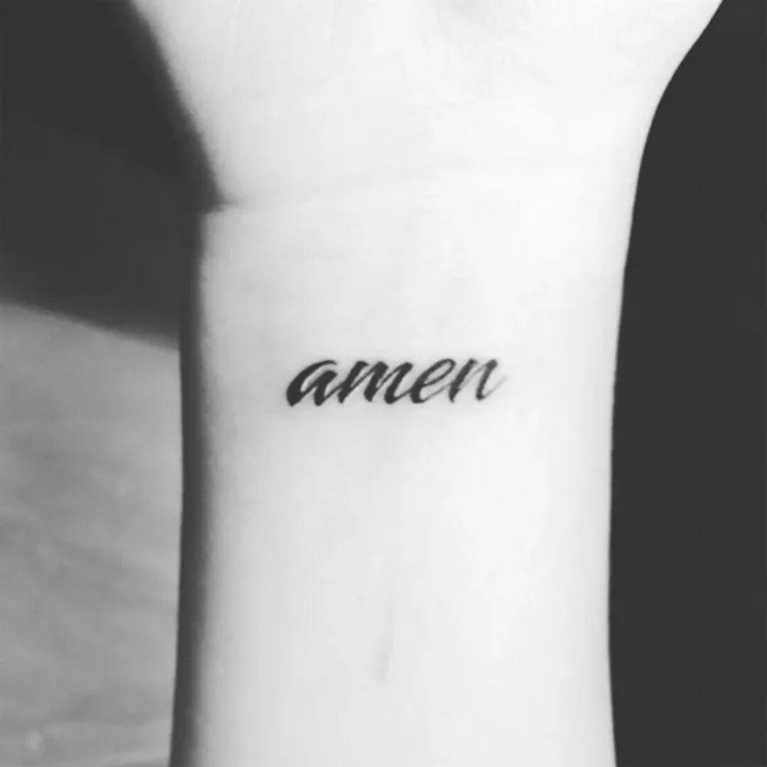 Word Amen Temporary Tattoos - Set of 3 | Simple Word Tattoo | Small ...