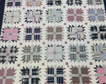 Quilt Men's Plaid Shirt Quilt Queen