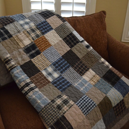 Quilt Upcycle Repurpose Reuse GREEN Men's Plaid Dress - Etsy