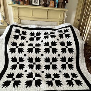 Quilt Black and White Bears Paw Queen Made to Order