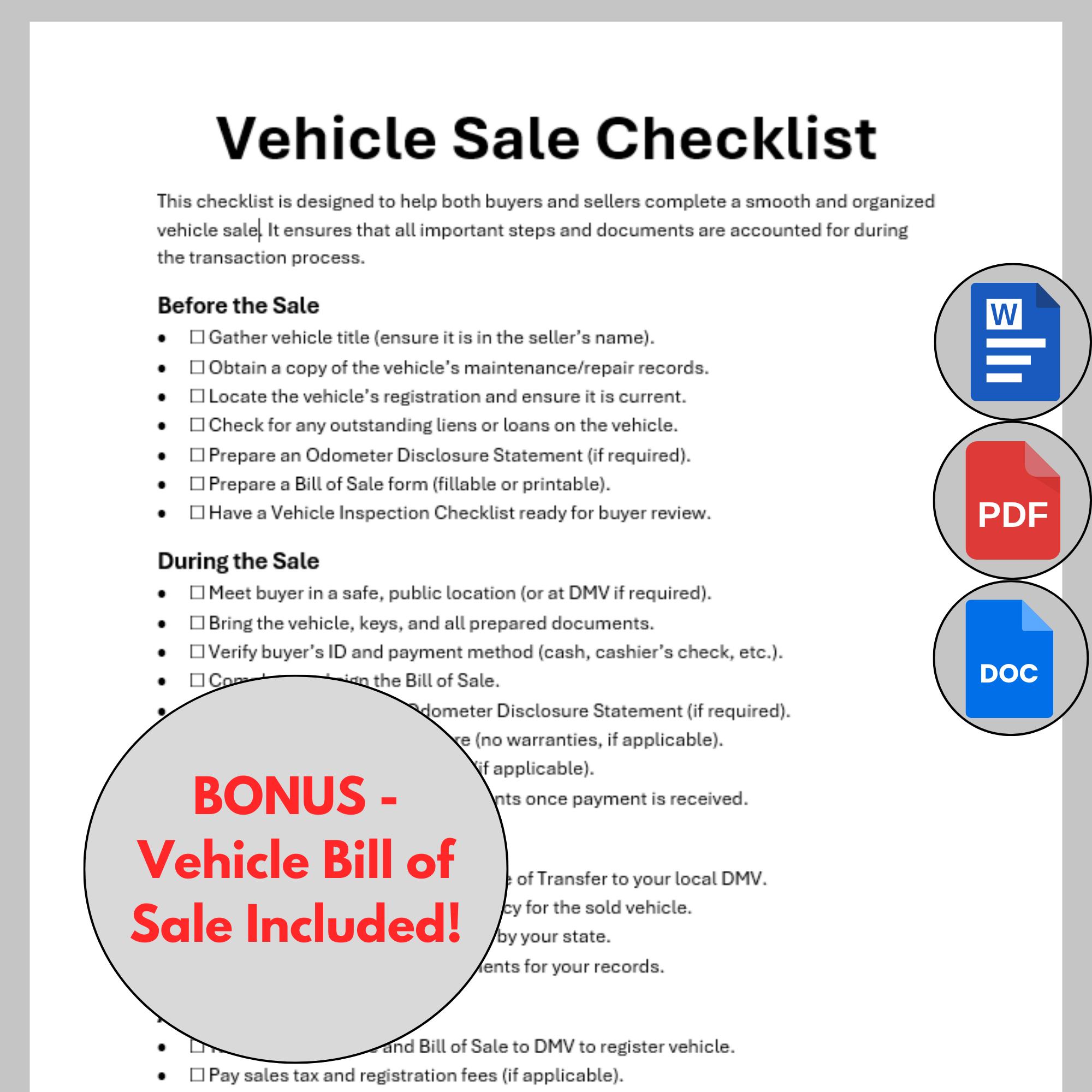 A Used Car Checklist When Buying A Car What Do I Need To Bring New Car