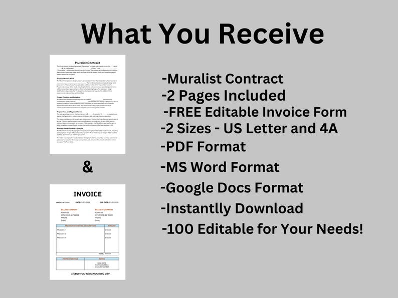 Muralist Contract Form, Customizable Mural Painting Agreement ...