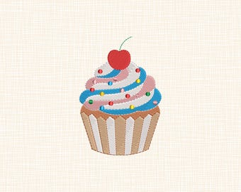 Cupcake Embroidery Design: Kitchen Decor, 5 Sizes (Digital Download)