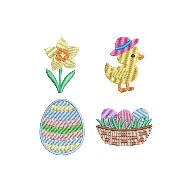 Mini Easter Embroidery Designs Bundle of 24 Baby Easter Machine ...
