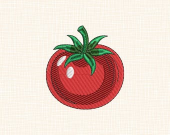 トマトの刺繍デザイン、リアルな野菜の機械刺繍ファイル10サイズのダウンロード