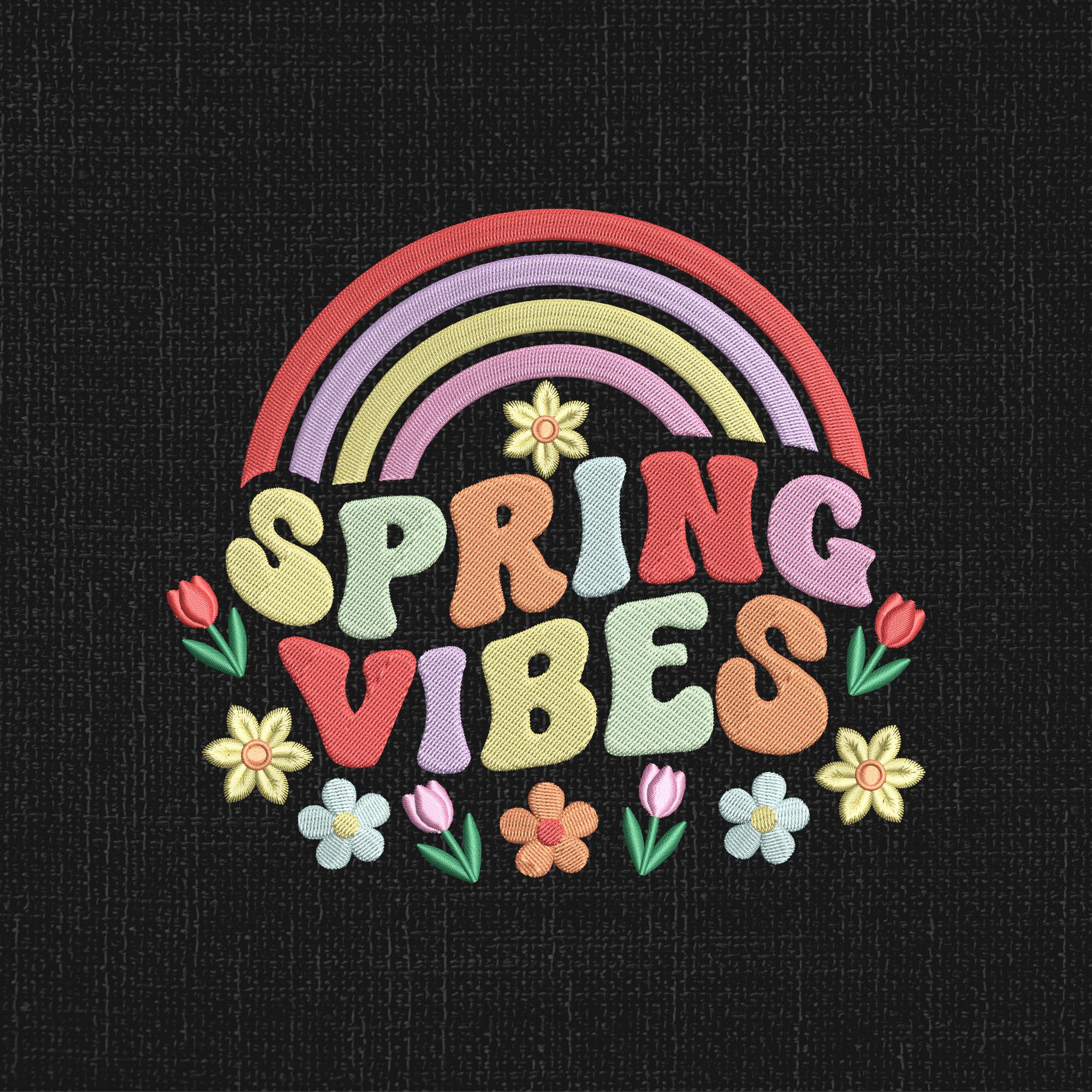Spring Vibes Machine Embroidery Design, Spring Season in the Hoop Files ...