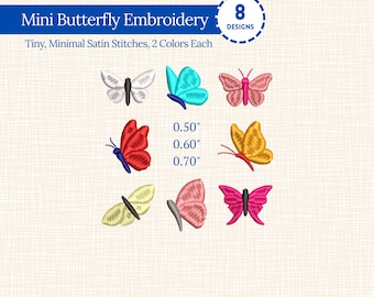 Mini Butterfly Embroidery Designs Small Butterflies Machine Embroidery Bundle 3 Sizes Instant Download