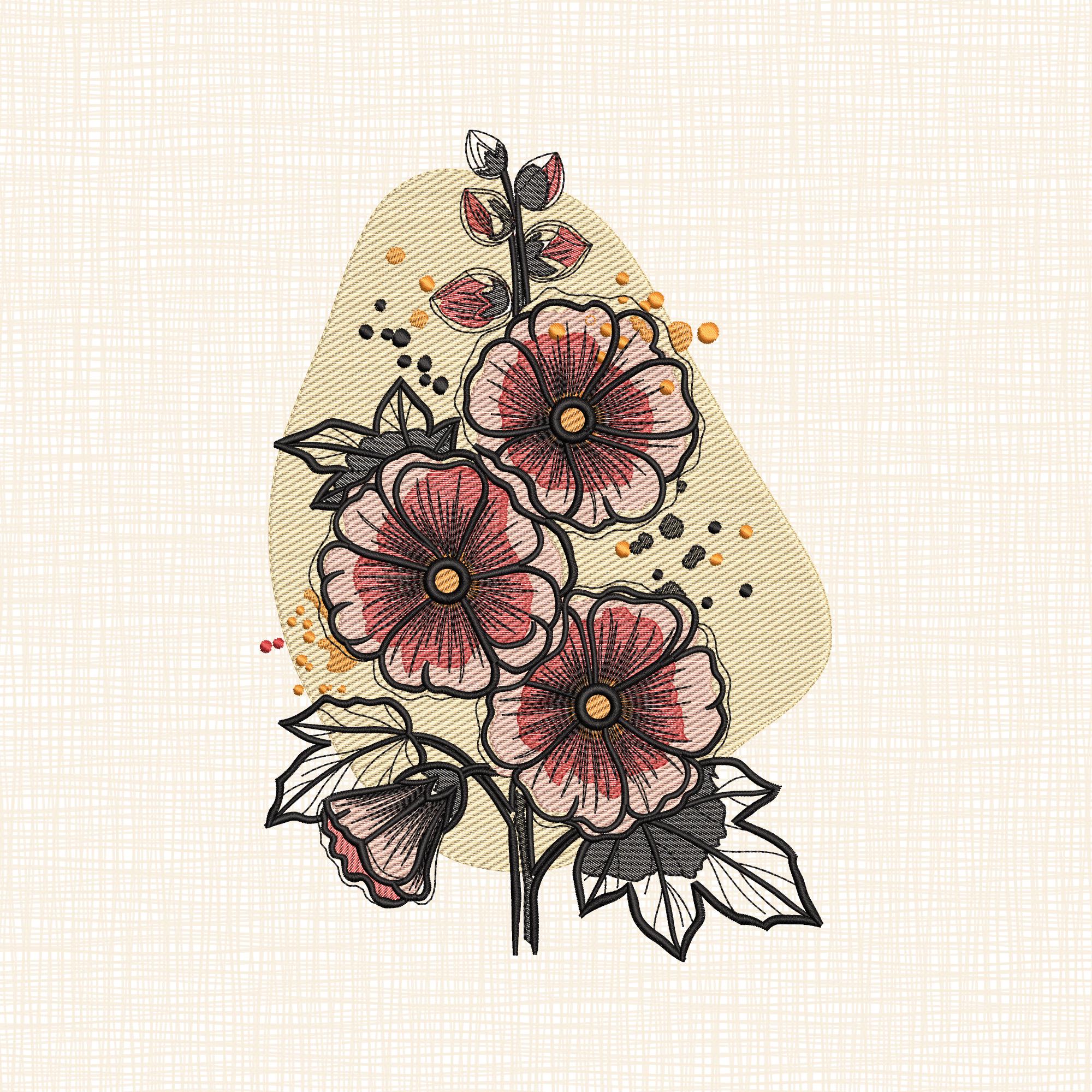Watercolor Hollyhocks - Etsy
