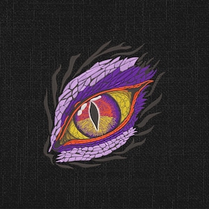 Dragon Eye Embroidery Design: Realistic Dark Fantasy File (Instant Download