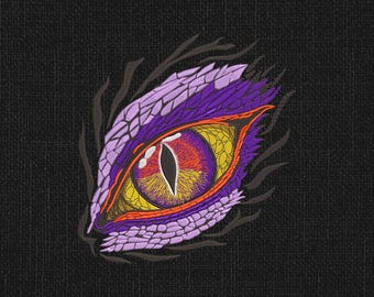 Dragon Eye Machine Embroidery Design, Scary Dragon Eye Embroidery