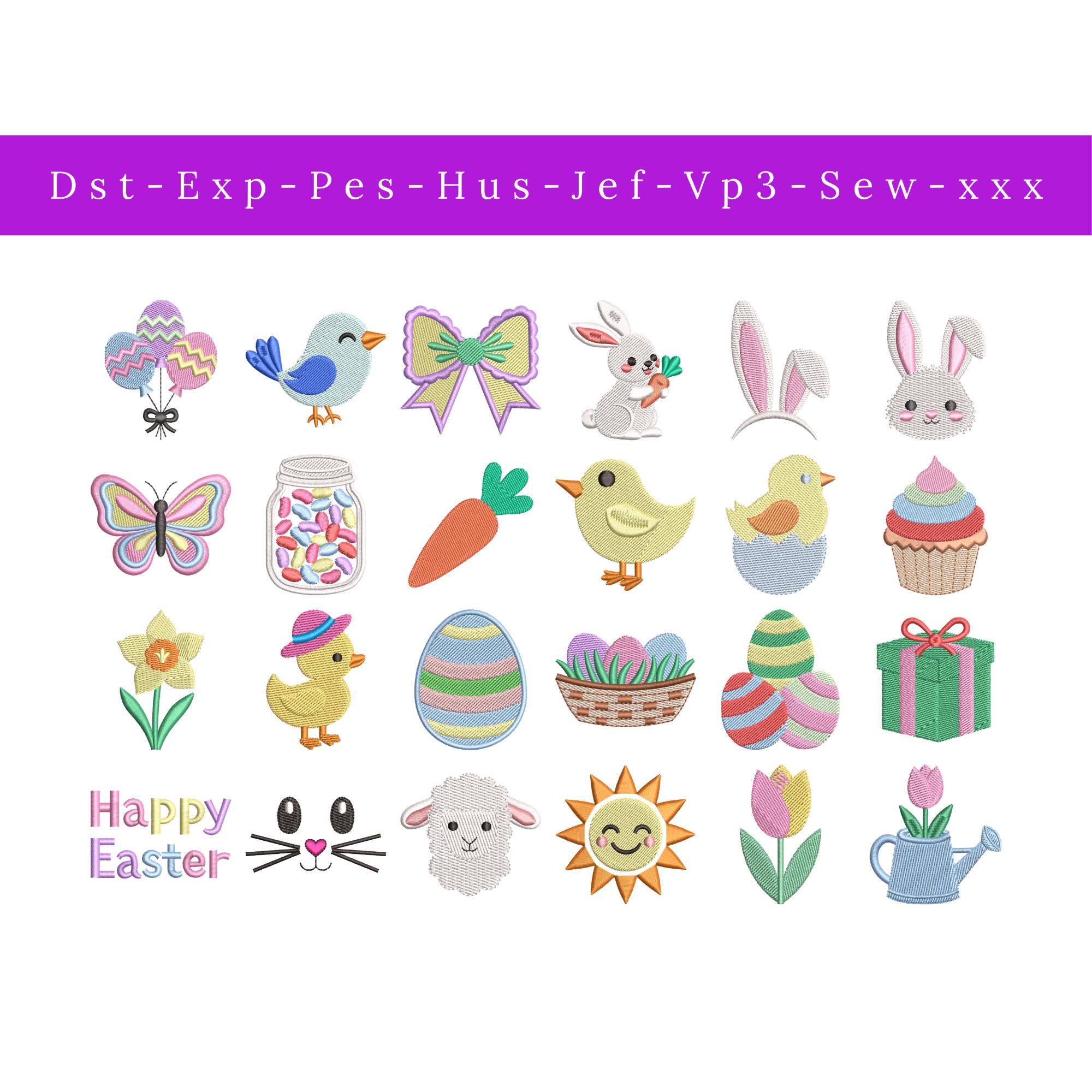 Mini Easter Embroidery Designs Bundle of 24 Baby Easter Machine ...
