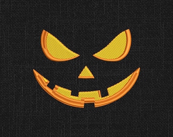 Jack O Lantern Embroidery Design: Spooky Pumpkin Face Halloween Pattern (Digital Download)