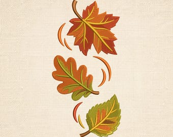 Fall Leaves Embroidery Design, Autumn Leaves Machine Embroidery File, Falling Leaves Design, 16 Sizes