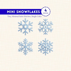 Ensemble de motifs de broderie Mini Flocons de Neige : Kit de broderie machine de Noël