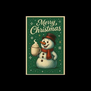 Divertente biglietto di auguri natalizio con pupazzo di neve – Biglietto di auguri natalizio con birra – Biglietto di auguri per le feste – Biglietto di auguri natalizio con pupazzo di neve e birra
