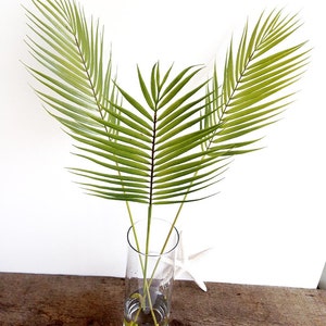 3 Palm Stems, artificial tropical plant, palm leaf image 2
