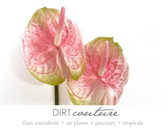 Large pink Anthurium, tropical flower, artificial tropical plant, tropical decor