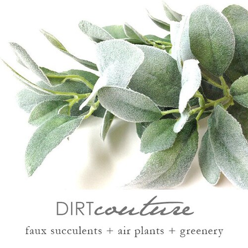 Lambs Ear Silk Flower Artificial Plant Faux Lambs Ear Gray Etsy