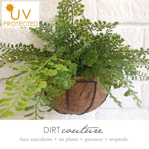 Premium UV-protected, Maidenhair fern, indoor outdoor faux fern