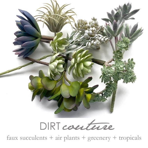 Artificial Succulents, collection, faux succulent collection, succulent plants, succulent cuttings