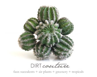 Green barrel cactus, Cactus plant, faux cactus, artificial cactus, small barrel cactus, golden barrel