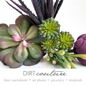 Faux succulent collection, purple succulents, succulent plants, artificial succulents