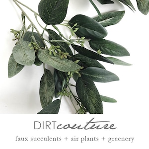 Faux Seeded Eucalyptus Spray, Silk Silver Dollar Leaves