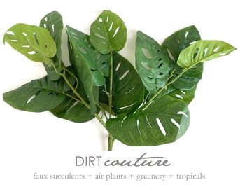 Split leaf philodendron, faux, Swiss Cheese monstera, monstera Adansonii, artificial philodendron, faux monstera