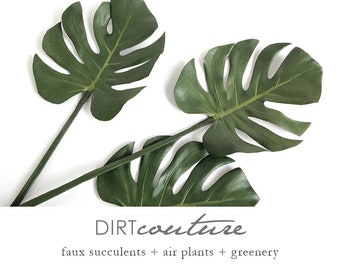 Split leaf philodendron, monstera, tropical leaf, artificial tropical plant, small monstera plant