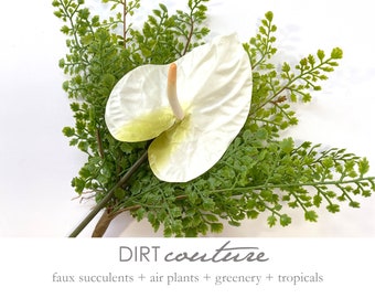 White Anthurium, tropical flower, Anthurium stem, artificial flower