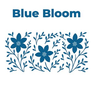 Blue Bloom – Confezione digitale di tazze da 16 oz (PNG, SVG, PDF) / Modifiche Sassito