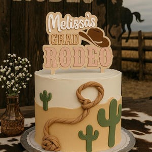 Personalized Cowgirl Cake Topper,  First Birthday Cake Topper,  Rodeo Party Decor,  First Rodeo Birthday, Decor  Rodeo Birthday Theme