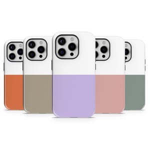 Custodia per telefono bicolore orizzontale minimalista TOUGH Cover per iPhone 16 Pro Max, 15 Plus, 14, 13, 12, 11, XS e Samsung S25, S24, A56, A55, Pixel