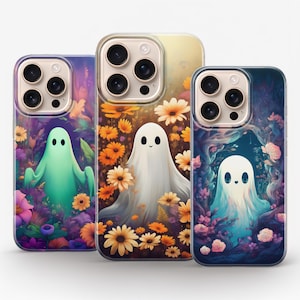 Süße Geist Handyhülle Wildblumen Cover für iPhone 16 Pro Max, 15 Plus, 14, 13, 12, 11, XS & Samsung S25, S24, A56, A55, Pixel 9, 8