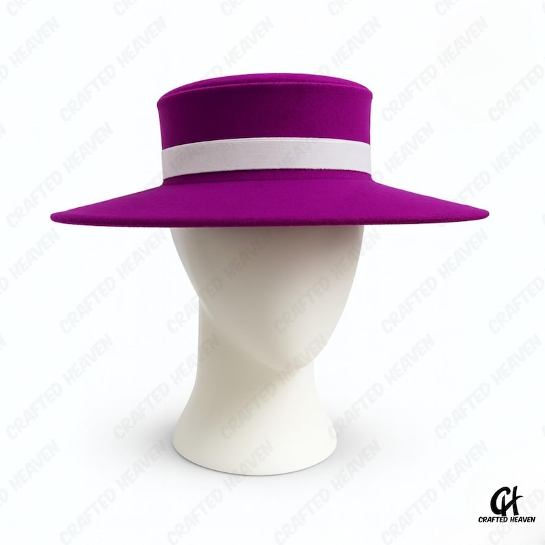 Elegant black felt top hat with wide brim and white satin band, inspired by Melania Trump’s inauguration style, displayed on white background