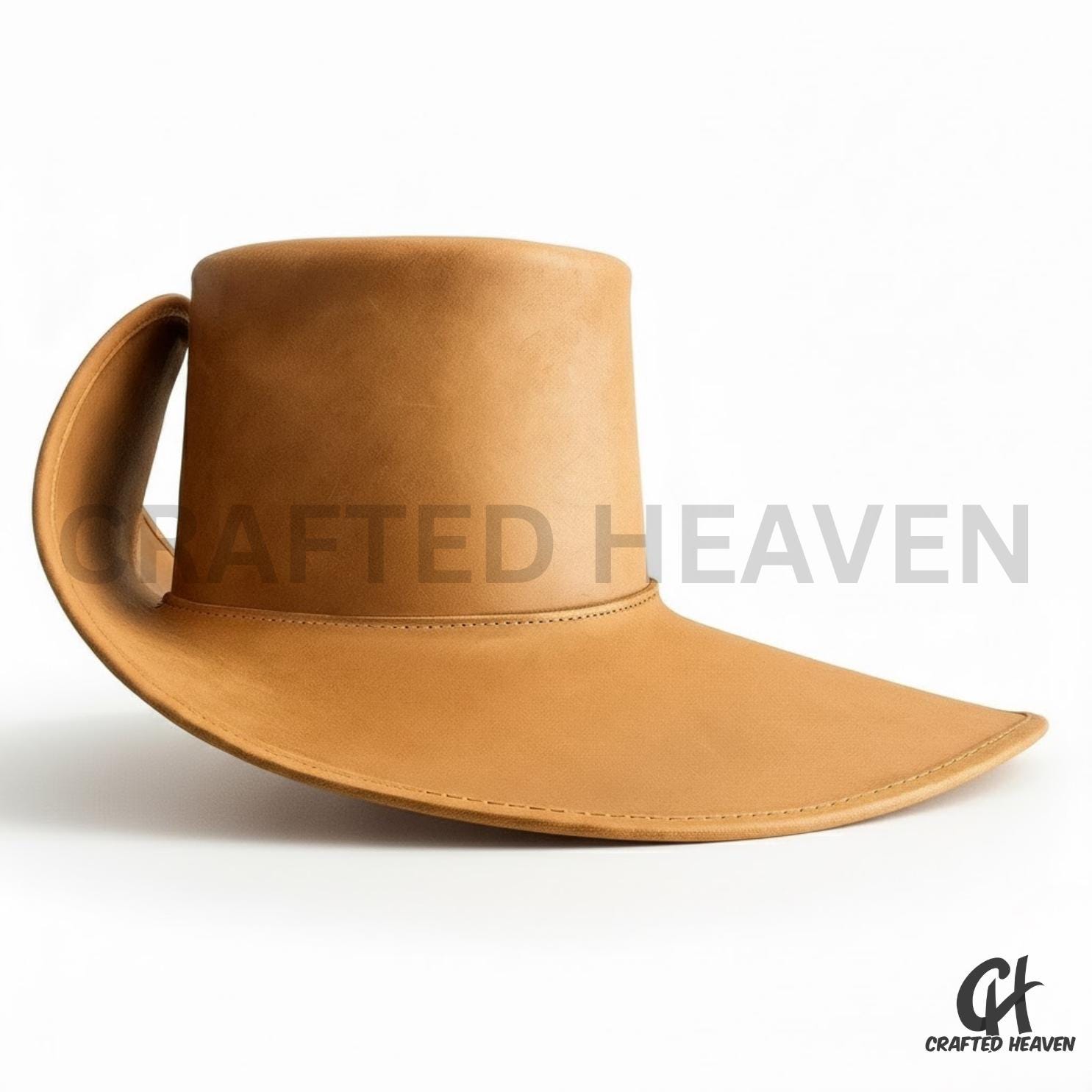 Banana Republic Tan  Genuine Leather Detailed Brimmed Hat Felt Brimmed Hat | Banana Republic main image 2