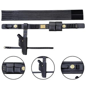 Mandalorian Boba Fett Leather Cosplay Belt with Holster, Pouches, and Waist Wrap | Book of Boba Fett Star Wars Costume Prop