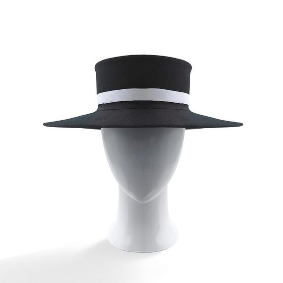 Black Wide Brim Fedora Hat - Elegant Women’s Accessory Ladies Fedora Hat Black Felt Wide Brim Fedora... From  main image 4