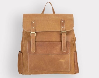 Handgemachte Crazy Horse Leder Rucksack: Vintage Unisex Rucksack