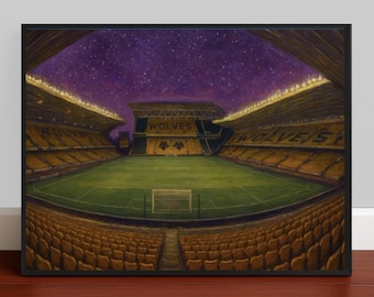 Molineux Art Print : Vintage Wolverhampton Wonderers Wolves Football Ground Lucky Shirt Art Picture