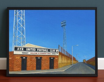 Somerset Park Park Art Print : Ayr United Football Ground Painting