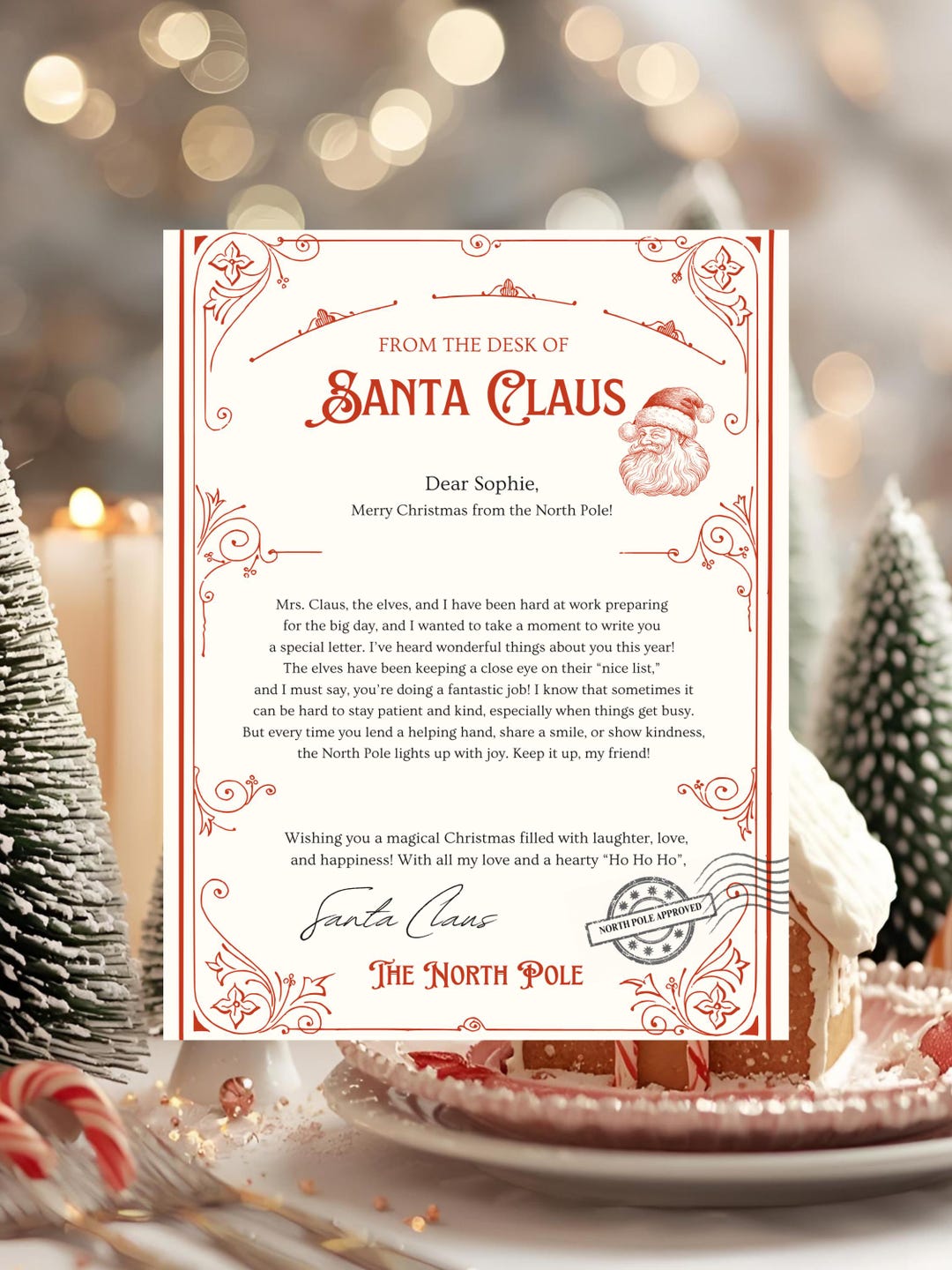 Editable Letter From Santa Template: Printable Christmas Canva Mail ...