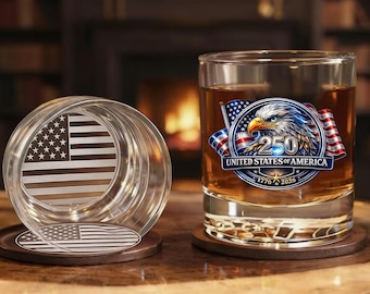 USA 250th Anniversary Liberty Eagle Whiskey Glass