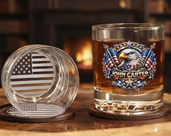 USA 250th Birthday Eagle Whiskey Glass