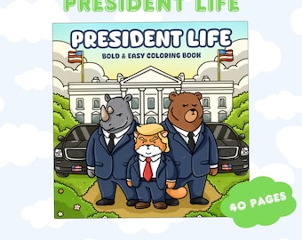 Präsident Life Bold Easy Malbuch: Lustige Lernporträts (Digitaler Download)