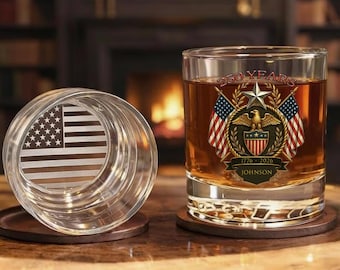 Patriotic Eagle 250-Year USA Whiskey Glass