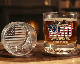 Freedom 250 USA Eagle Old Fashioned Glass