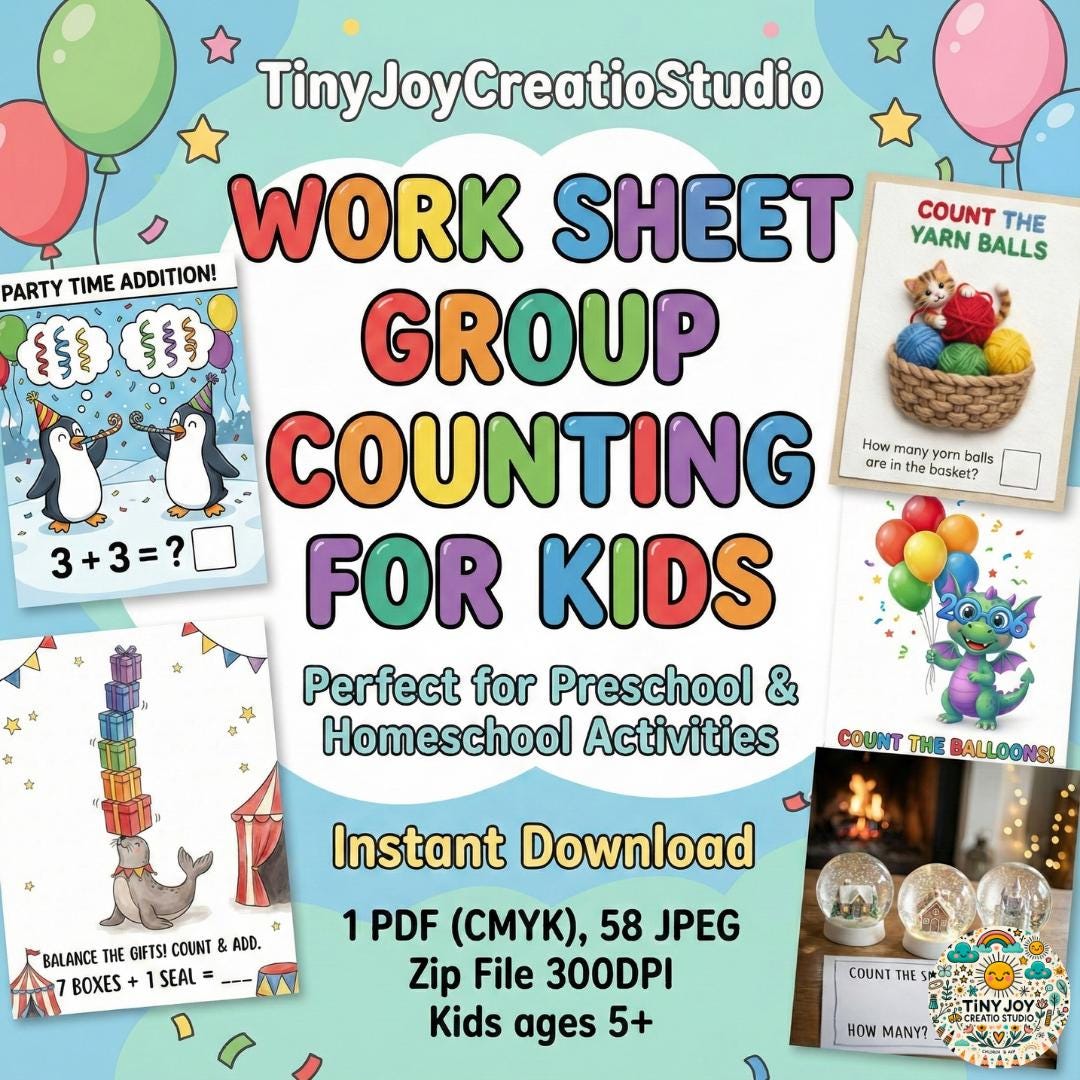 Group Counting Worksheets for Kids Preschool Math Activities Counting ...